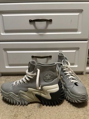 Converse Run Star Motion High Top Sneakers - Gray with Cream and Black Accents